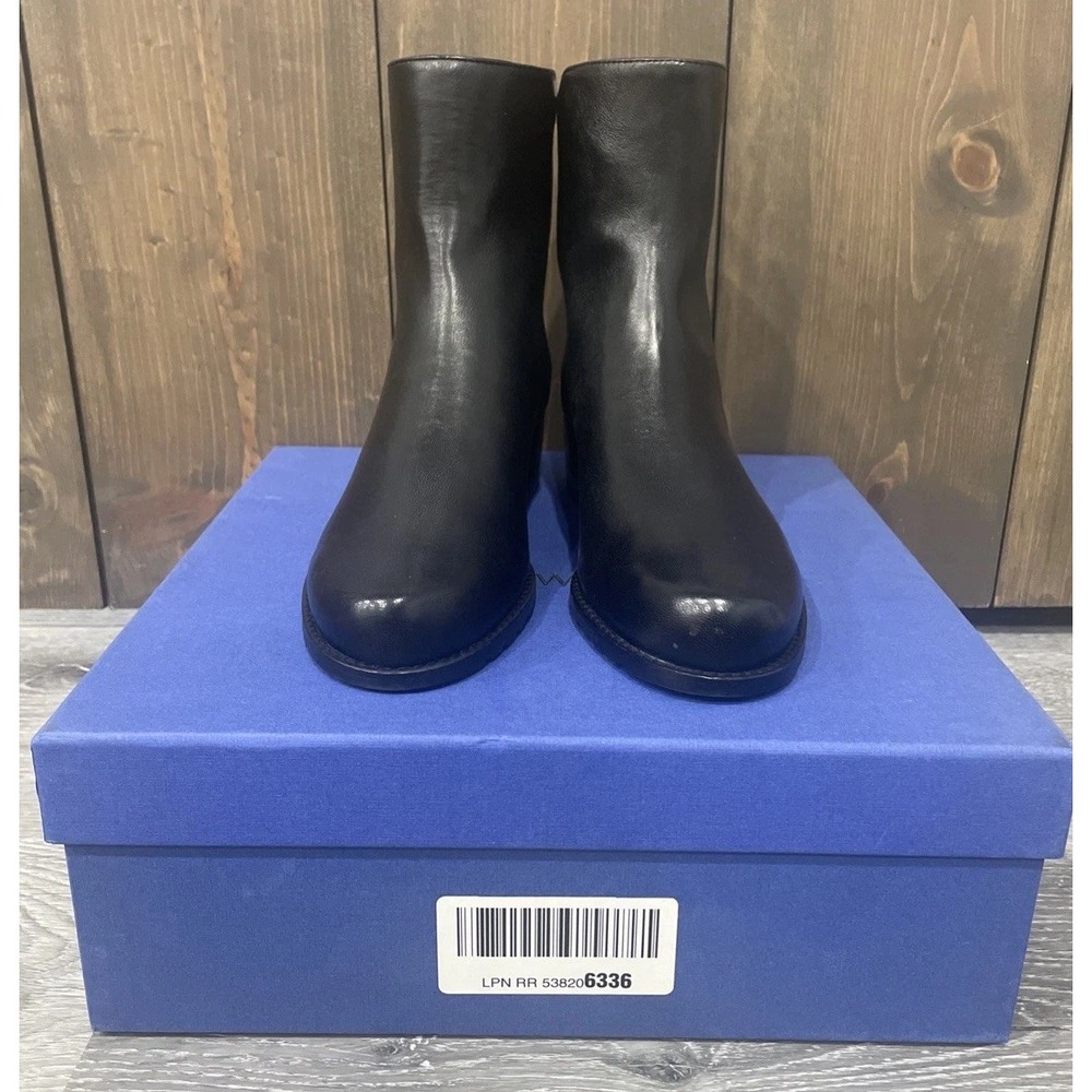 STUART WEITZMAN RESERVE BOOTIE BLACK LEATHER ZW15141 ANKLE BOOTS WOMENS 7 NEW - Picture 3 of 12